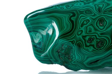 macro mineral stone malachite on a white background close-up clipart