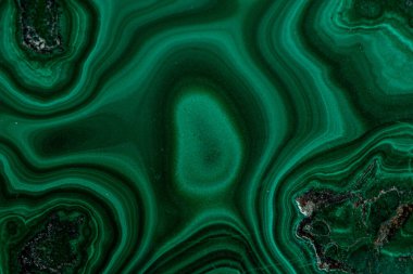 Beyaz arka planda, makro mineral taşı Malachite