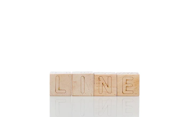 Деревянные Кубики Буквами Белом Фоне Крупным Планом — стоковое фото