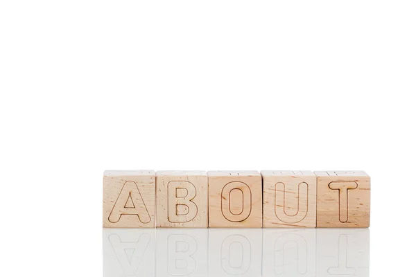 Cubos Madera Con Letras Sobre Fondo Blanco Cerca — Foto de Stock