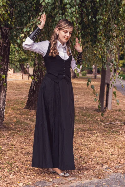 Hermosa Chica Ropa Steampunk Cerca —  Fotos de Stock