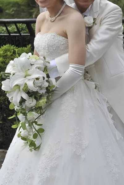 Imagem Nupcial Esplêndido Elegante Casamento Muito Agradável — Fotografia de Stock