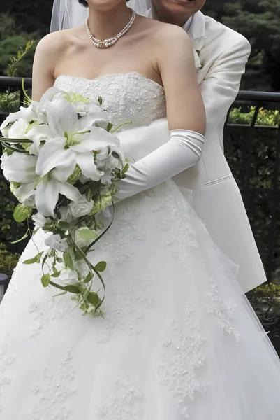 Imagem Nupcial Esplêndido Elegante Casamento Muito Agradável — Fotografia de Stock