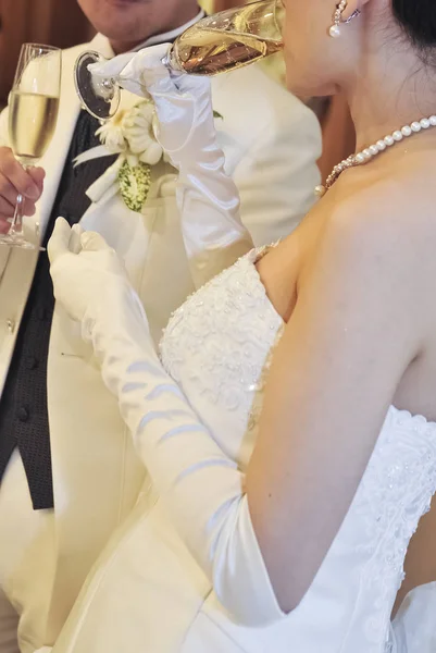 Menyasszonyi Kép Ragyogó Elegáns Nagyon Szép Esküvő — Stock Fotó