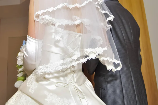 Menyasszonyi Kép Ragyogó Elegáns Nagyon Szép Esküvő — Stock Fotó
