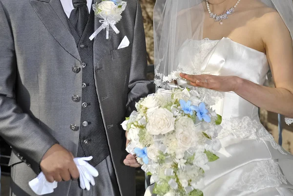 Imagem Nupcial Esplêndido Elegante Casamento Muito Agradável — Fotografia de Stock