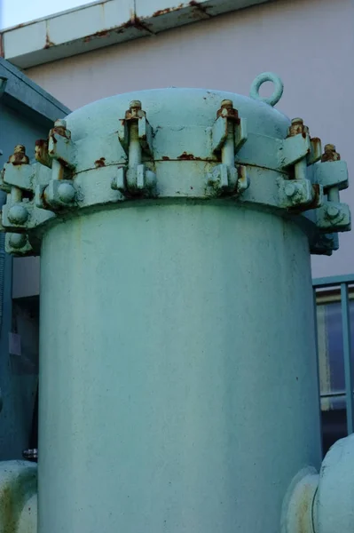 Large Green Storage Cylindrical Tank — 스톡 사진