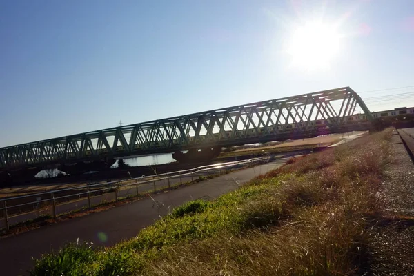 Великий Залізничний Міст Залізничного Транспорту Відноситься Тайги — стокове фото