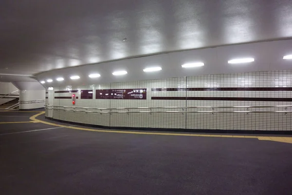 A quiet underpass in the underground space for crossing the highway