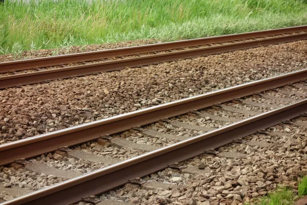 Objetos Ferroviários Trilhos Ferroviários Sem Fim — Fotografia de Stock