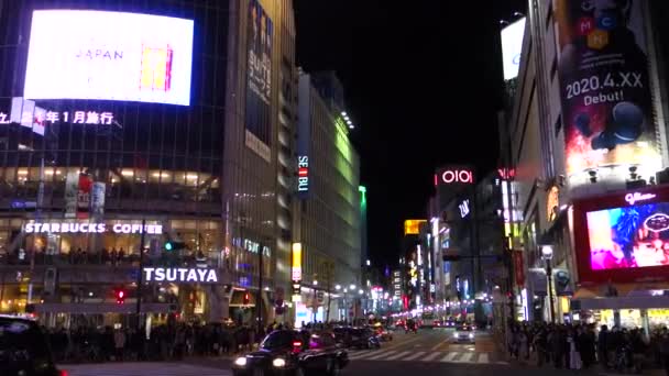 Marzo Corona Virus Mostra Incrocio Tokyo Scramble Shibuya Vicino Rinvio — Video Stock