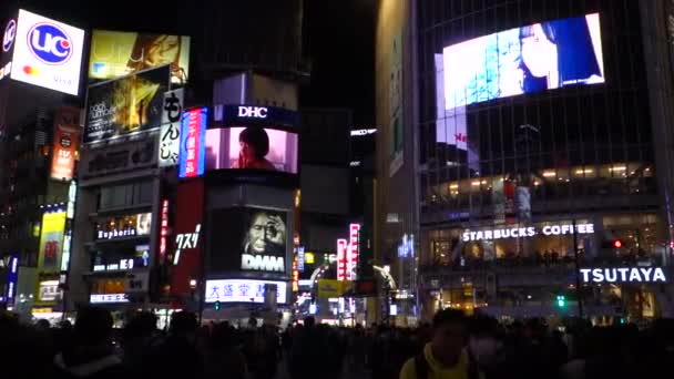 Marzo Corona Virus Muestra Intersección Shibuya Tokyo Scramble Cerca Del — Vídeo de stock