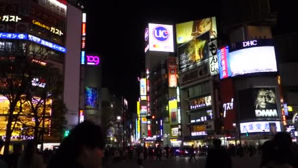 Mart Tarihlerinde Corona Virüsü Olimpiyatların Ertelenmesine Yakın Tokyo Shibuya Kavşağını — Stok video