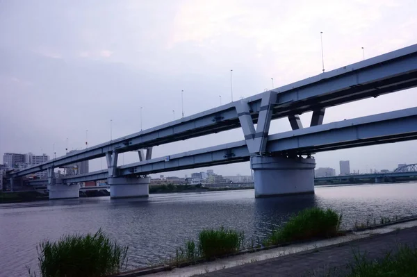 Una Carretera Tridimensional Que Atraviesa Costa Tokio Japón —  Fotos de Stock