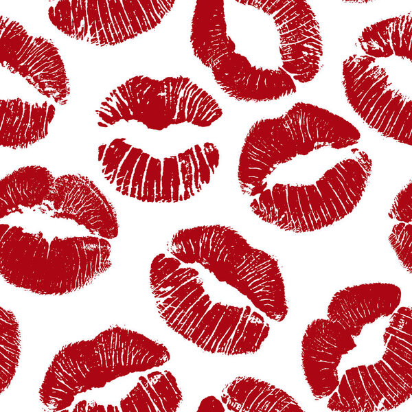Colorful seamless pattern with lips.