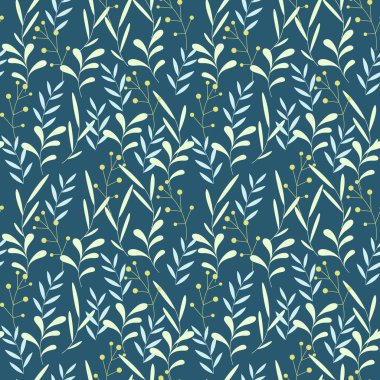 Grunge Dikişsiz desen renkli yaprak. Sorunsuz botanik metin