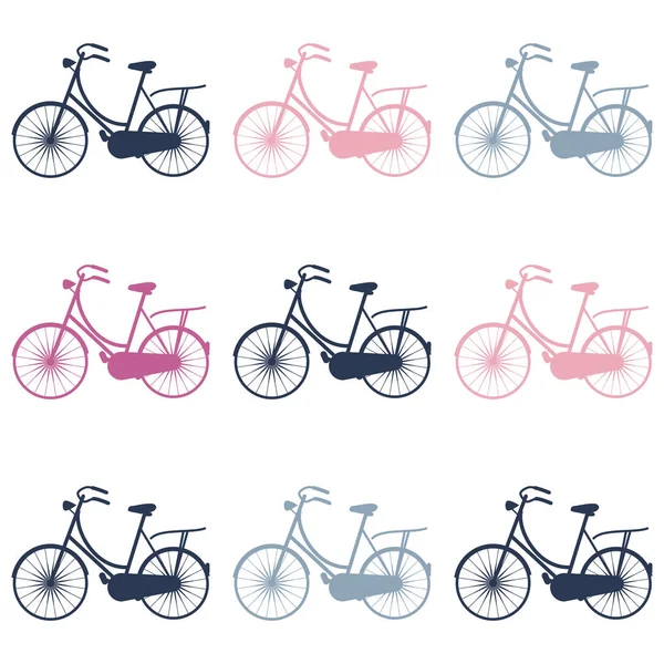 Bisiklet retro seamless modeli, Bisiklet anahat siluet
