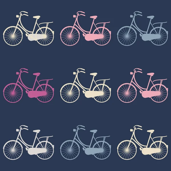 Bisiklet retro seamless modeli, Bisiklet anahat siluet