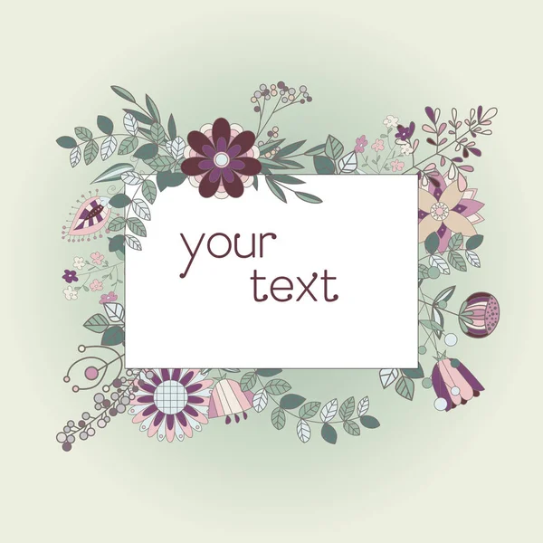 Cadre floral pour votre texte. Éléments naturels . — Image vectorielle