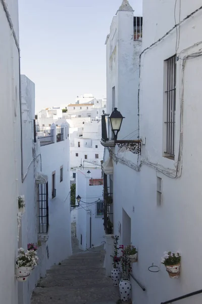 Fachadas Casas Pueblo Blanco Vejer Frontera Andalucía — Foto de Stock