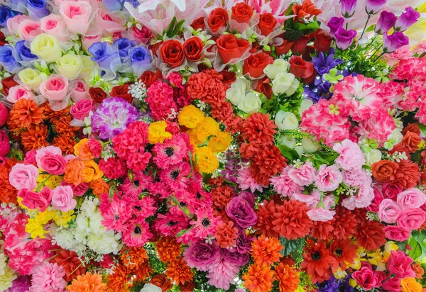 Colorful mixed bouquet with various spring flowers — Stock Photo, Image