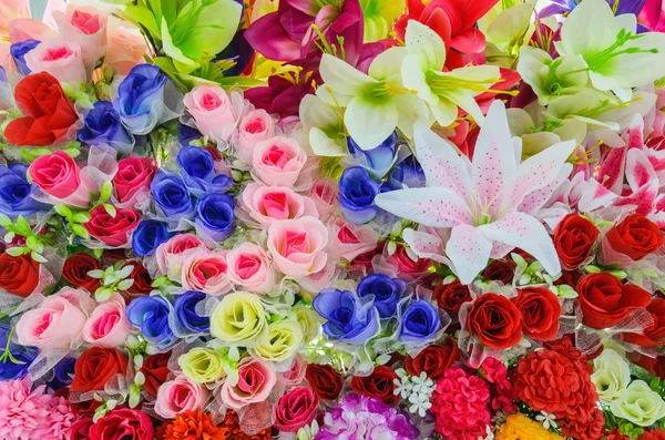 Tavaszi virágok-tarka vegyes csokor — Stock Fotó