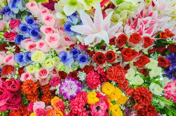 Beautyful Colorful mixed bouquet with various spring flowers — Stock Photo, Image