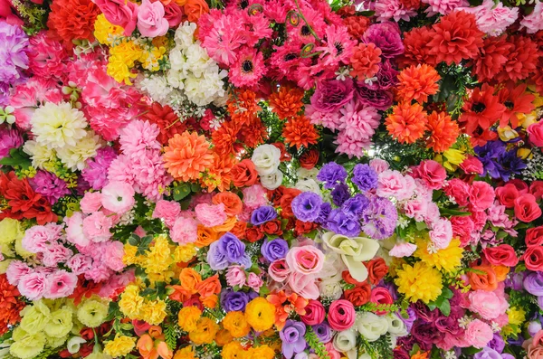 Beautyful Colorful mixed bouquet with various spring flowers — Stock Photo, Image