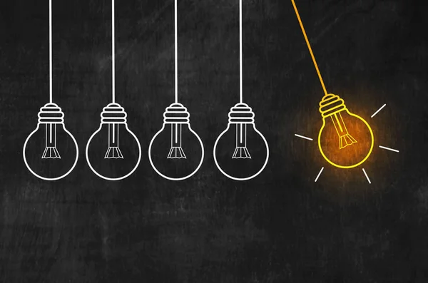 Idea Concept Light Bulb Blure Blackboard Background — Stock Photo, Image