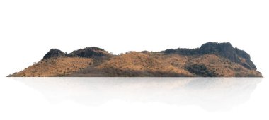 Dağ kayaları beyaz arkaplanda izole edilir