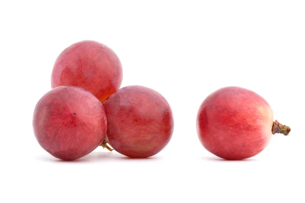 Dojrzały Izolat Czerwonych Winogron Białym Tle — Zdjęcie stockowe