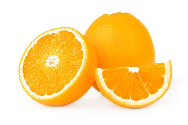 Fruit Oranje Isoleren Witte Achtergrond — Stockfoto
