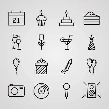 doğum günü simgeleri ayarlandı