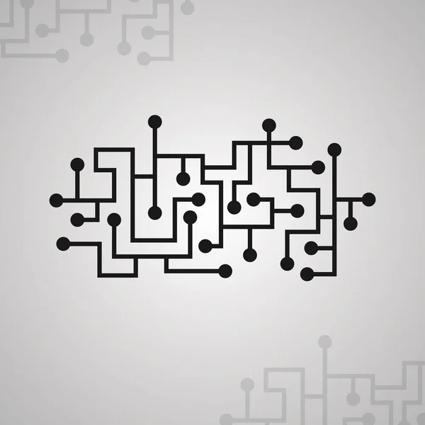 Microcircuit patroon, elektronische achtergrond, chip vectorillustratie — Stockvector