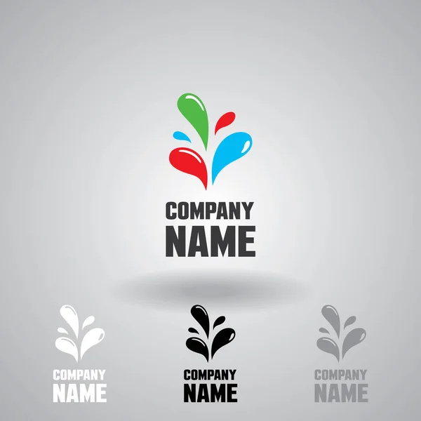 Ink symbol, printing company logo, colored drop — Stock Vector