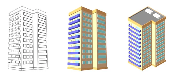 Isometrisches Haus. 3d home plan. isolierte Vektorabbildung — Stockvektor