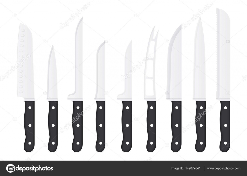 Kitchen Knife Set Royalty Free Vector Image Vectorstock