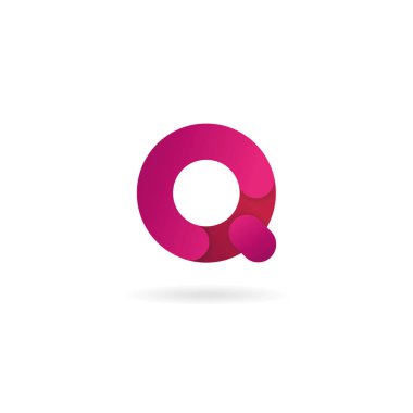 Harf Q logosunu görmeniz gerekir. Vektör simgesi tasarım şablonu. Renk işareti.