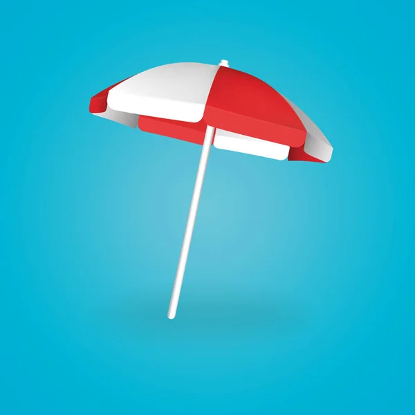 Beach Umbrella Red and White. Vector illustration. — Stock Vector