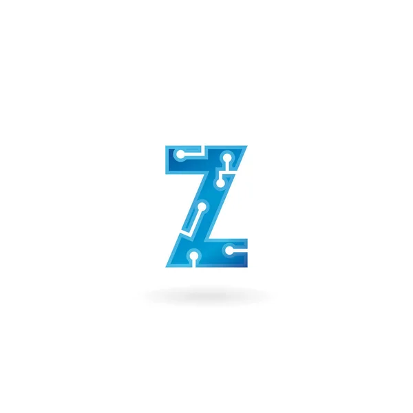 Bokstaven Z-ikonen. Tekniken Smart logotyp, dator och data relaterade företag, högteknologiska och innovativa, elektroniska. — Stock vektor