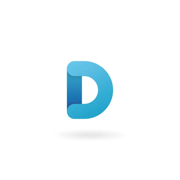 D betű-logó. Kék vektor ikonra. Szalag stílusú betűtípus. — Stock Vector