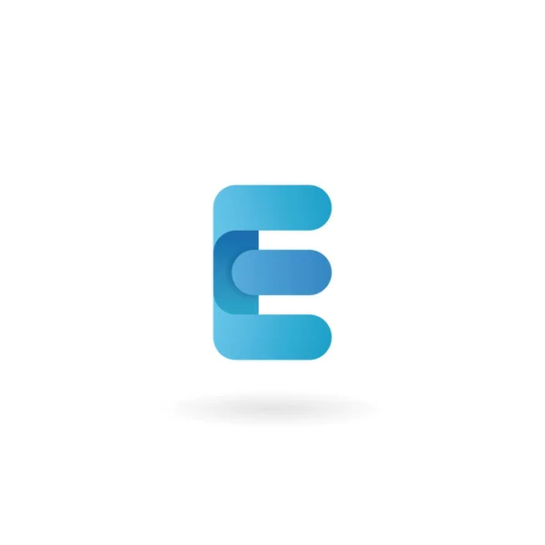 Letter E logo. Blauwe vector pictogram. Lint gestileerde lettertype. — Stockvector