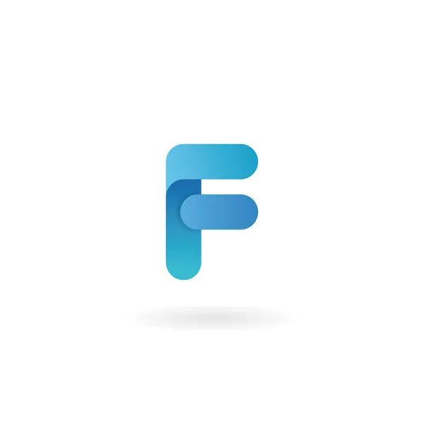 Letter F-logo. Blauwe vector pictogram. Lint gestileerde lettertype. — Stockvector