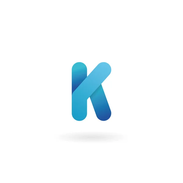 Buchstabe k Logo. blaues Vektor-Symbol. Schrift mit Schleife. — Stockvektor