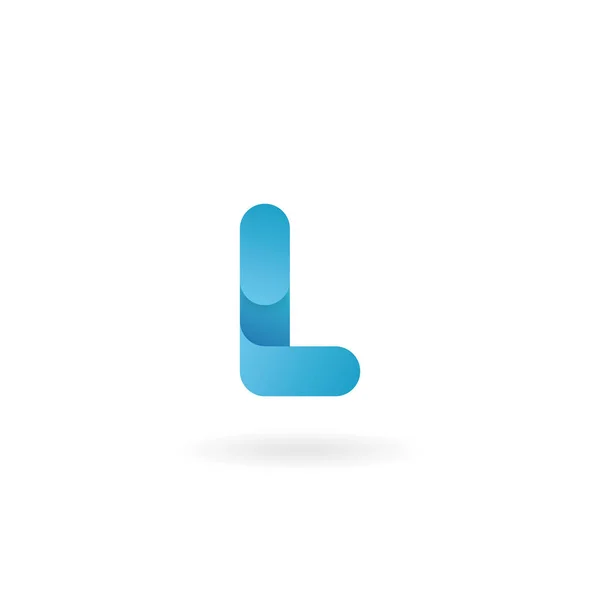 Letra L logo. Icono de vector azul. Ribbon styled fuente . — Archivo Imágenes Vectoriales