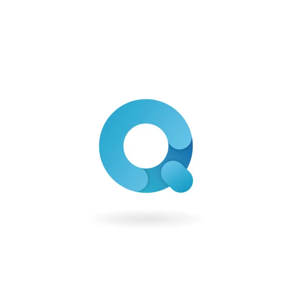 Logo lettre Q. Icône vectorielle bleue. Fonte de style ruban . — Image vectorielle