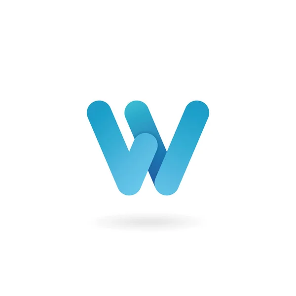 Levél W logó. Kék vektor ikonra. Szalag stílusú betűtípus. — Stock Vector
