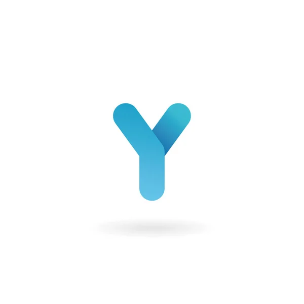 Логотип буквы Y. Значок синего вектора. Ленточный шрифт . — стоковый вектор