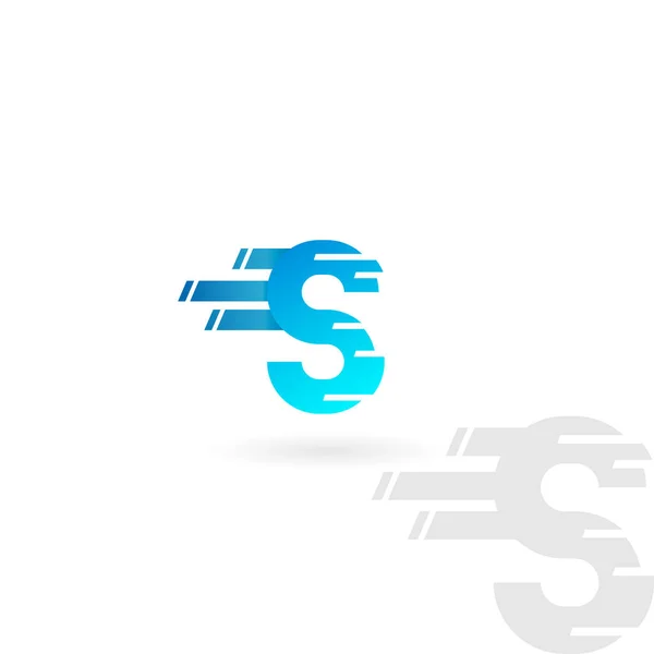 Логотип буквы S. Синий искаженный векторный значок. Концептуальный шрифт . — стоковый вектор