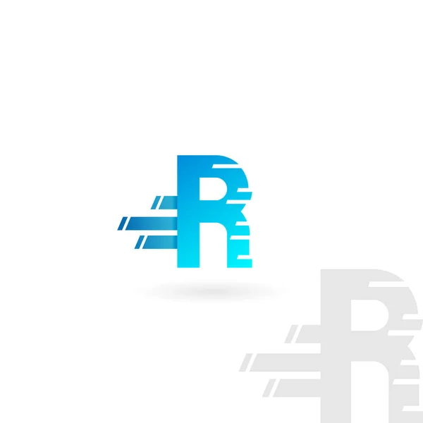 Логотип літери R. Синій викривлений вектор піктограми. Шрифт концепції швидкості . — стоковий вектор